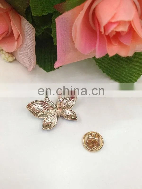 cheap price hot sell fashion rihionestone pink flower button nail on clothing or bags or shoes