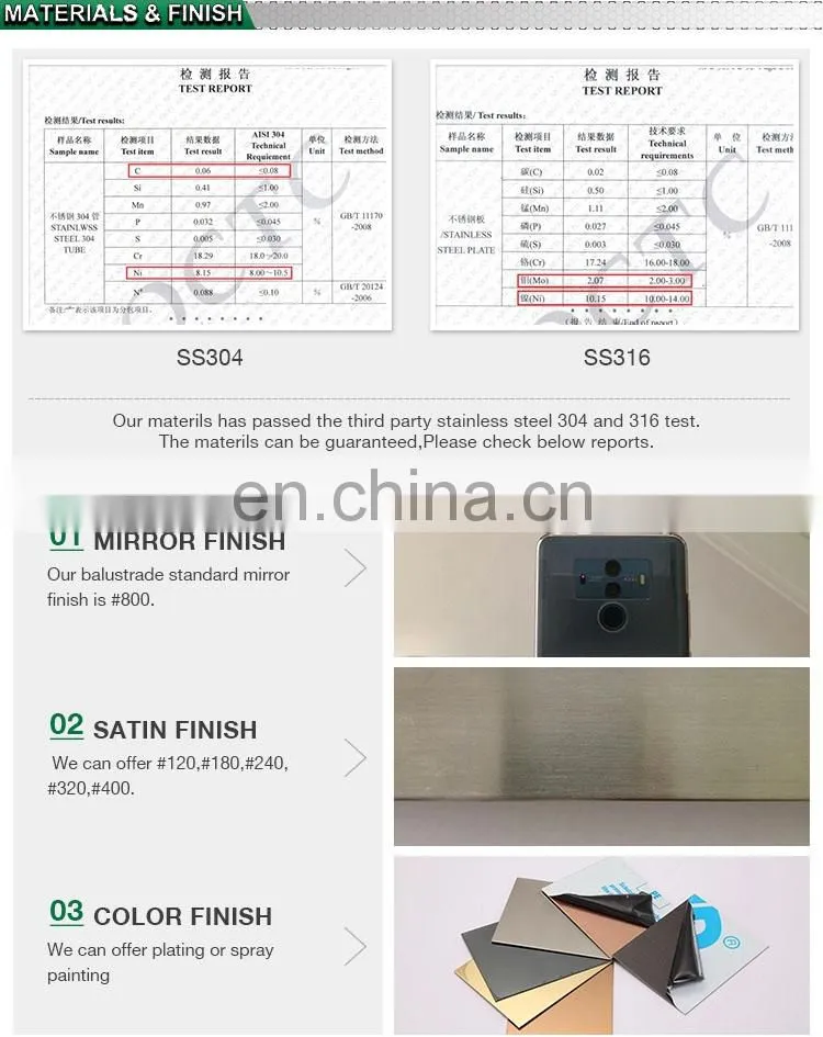 Project Railing Factory Residential Building Balustrades Handrails Design Stainless Steel Glass Railing