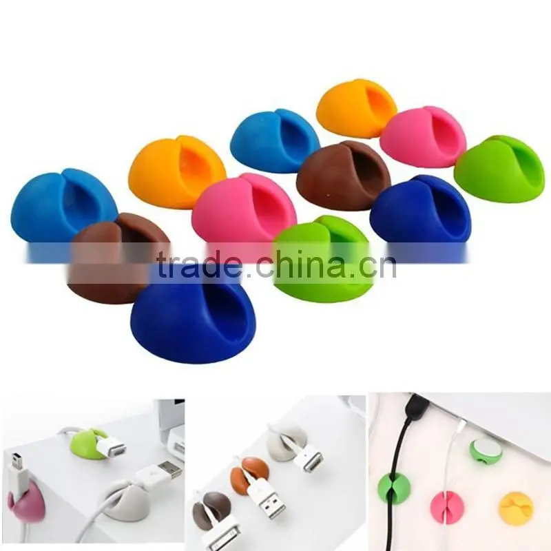 China Manufacturer Sale Cable Clamps Cute Cable Winder Earphone Silicone Cable Holder Clip