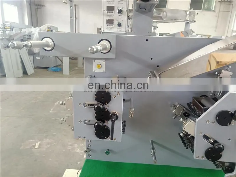 UGS42S double side coated nylon taffeta label flexo printer, barcode woven satin ribbon flexographic printing machine