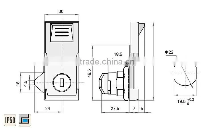 CE RoHS 2015 FEILEI A-99-1 Wenzhou wholesale zinc alloy High Safty Chrome Plated Metal Cabinet Plane Locks
