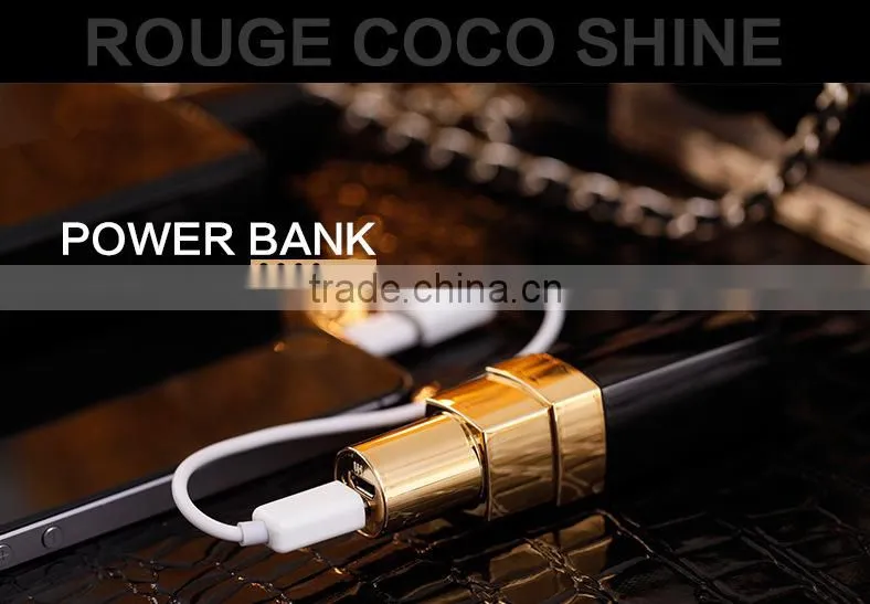 Channel lipstick power bank 3000mah rechargeable battery li-ion china goods