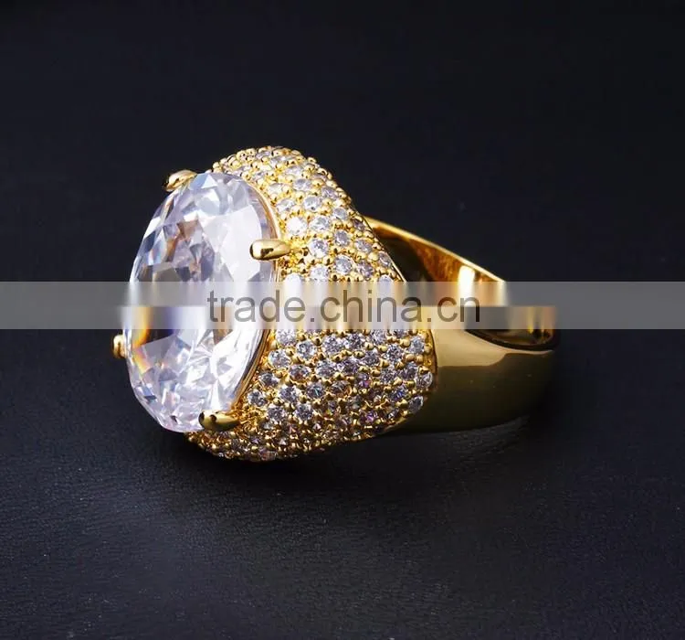 On Sale Fall 2016 Bridal Jewelry Big Zircon Crystal Propose Gorgeous Oval Ring