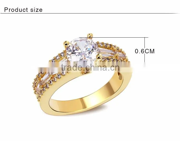 Jewelry Finding Top Quality Proposal Design Cubic Zircon Main Stone Engagement Ring