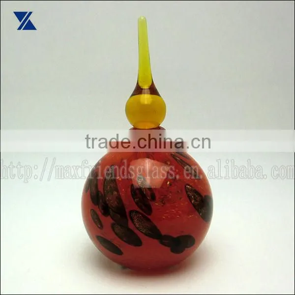 red empty perfume bottle with amber stopper 170ml