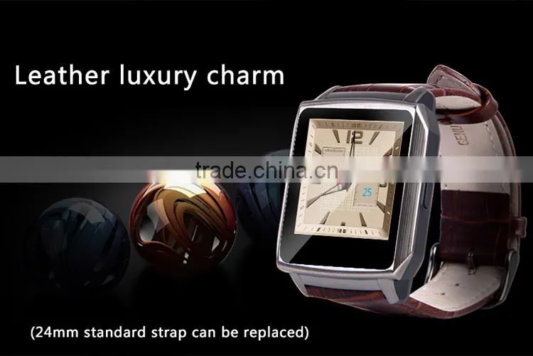 Heart rate Leather strap Bluetooth Watch Phone with luxury giftbox