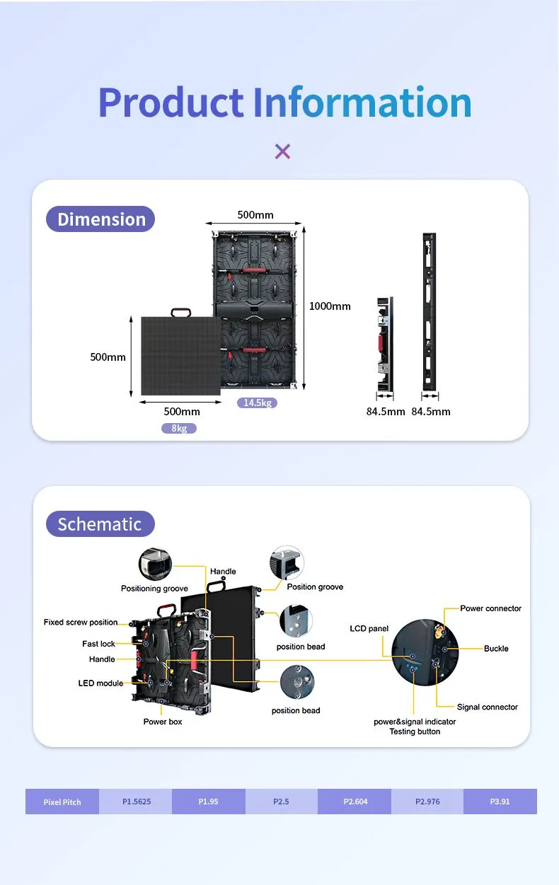 P1.56 P1.95 P2.5 P2.6 P2.9 P3.91Led Display Advertising Rental Indoor Led Screen Panel Video Wall Pantalla Smd High Quality Hd