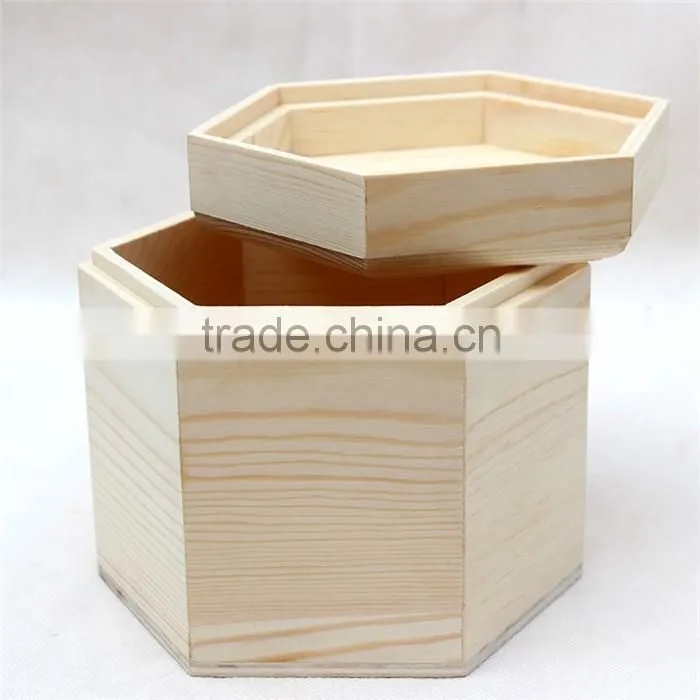 Empty wood gift box , tea storage wood box