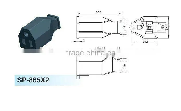 10A 250V male switch power socket