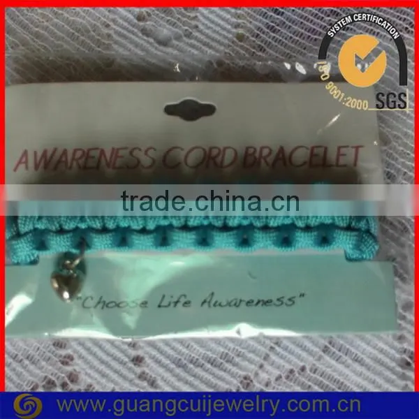 fashion woven cord bracelet with charm