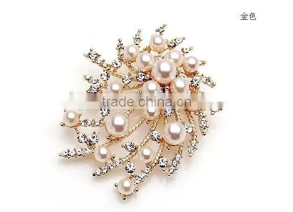 Best selling full rhinestone Pearl brooch, alloy brooch wholesale