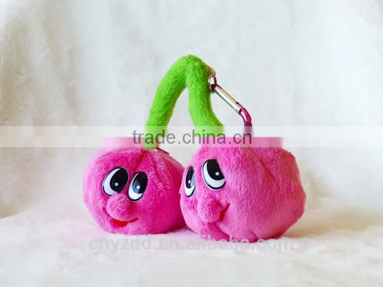 Plush Fruit Cherry Shape Coin Purse/Plush Toy Cerry Purse/Plush Promotional Coin Purse