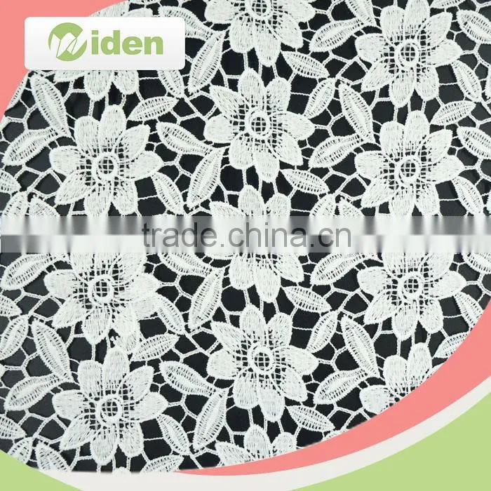 Luxury 100% milkypolyester advanced machines white chemical lace fabric