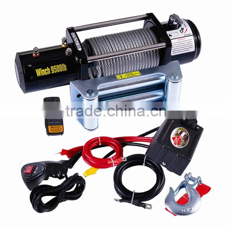 9500lbs/3000lbs mini 12v electric winch rope