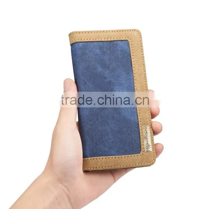 Caseme 006 waterproof wallet jean cloth case for iphone 6s/6 flip holder case with inner card slot for iphone 6s/6