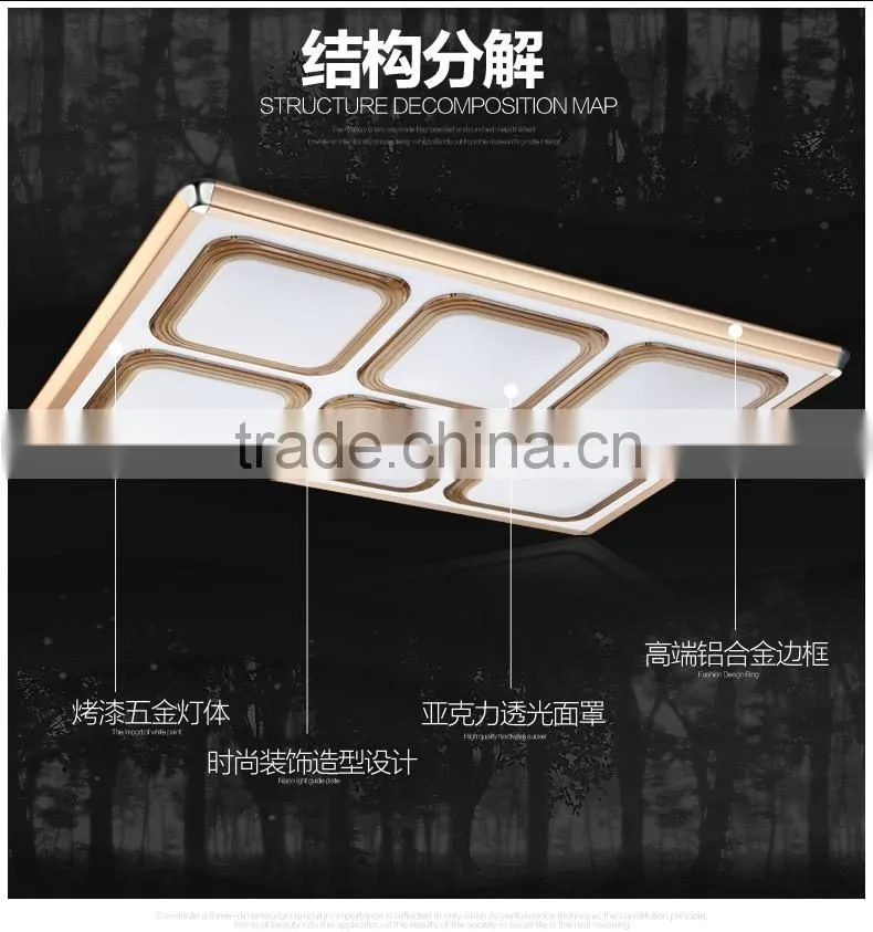 2016 New design ceiling light fixtures china,rectangle living room ceiling light