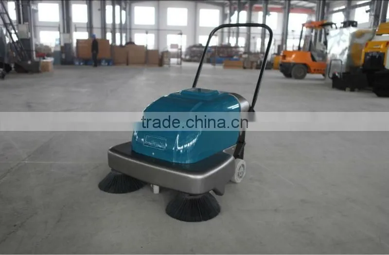 Small electric walk behind floor sweepers