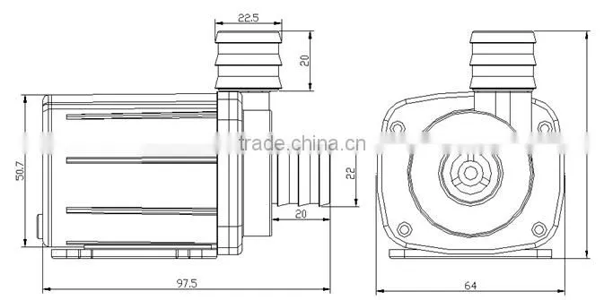 12V 24V BIG POWER DC Mini Pump, Submersible brushless DC magnetic driven, For circulation, fountain, cooling system, etc.