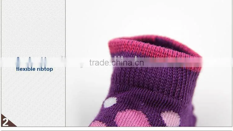 Comfortable Colorful Flower Jacquard Cotton Baby Socks in China