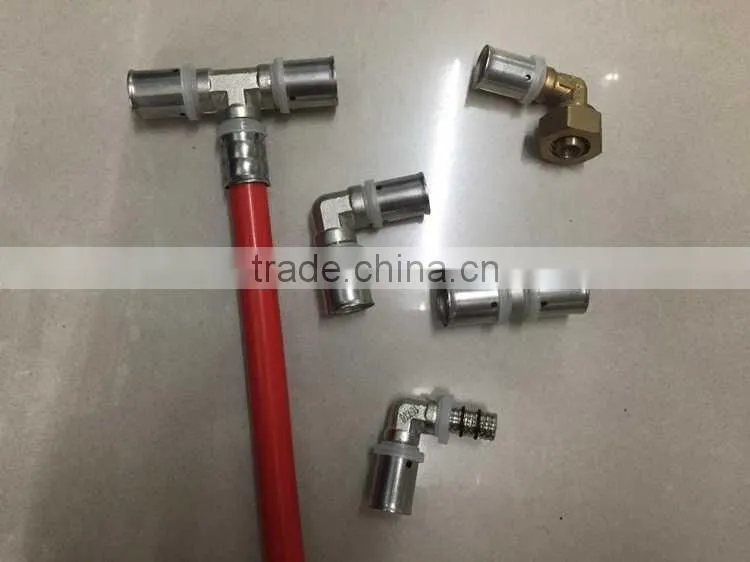 yellow gas pipe brass press fittings union and elbow/PE pipe brass fittings