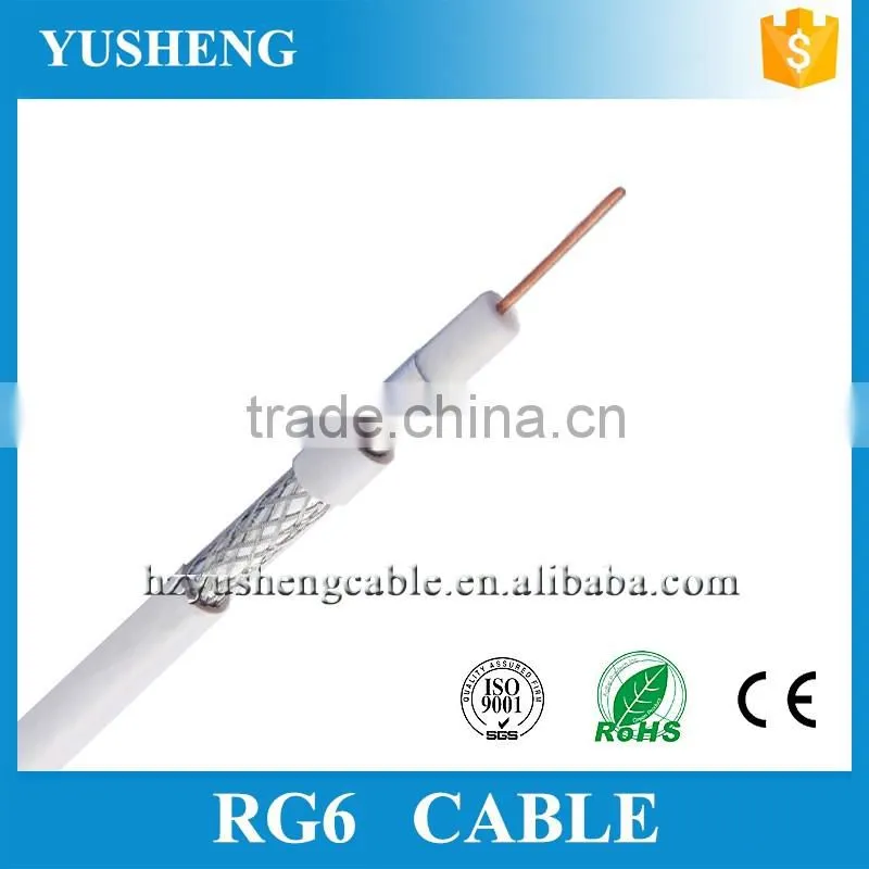 rg6 coaxial cable 18AWG with CCS/CCA/Bare copper 75ohm Coaxial cable RG6 305M/Wooden spool