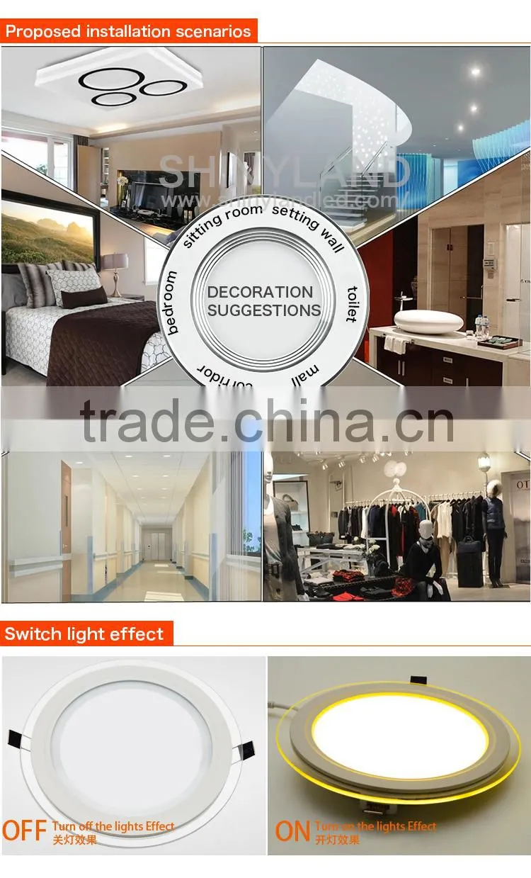 Chinese imports wholesale 18w round thin led glass panel light surfacemounted with high quality