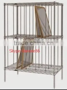 Three Sided 4 Shelf Cart 18"D x 36"W x 69"High with Rods and Tabs