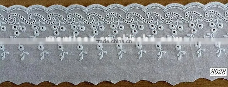Durable professional designer cotton lace trim embroidery