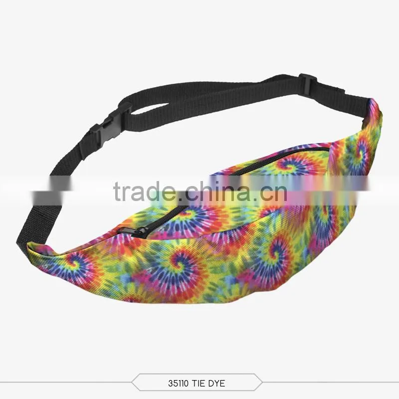 Factory wholesaler fashion fancy printed tie tye waist tool bag for women and ladies