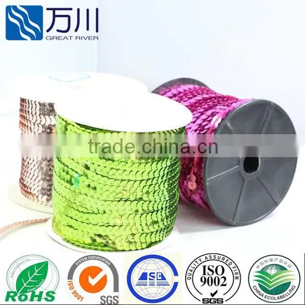 High quality golden sequin paillette strimming wholesale spangle sequin string