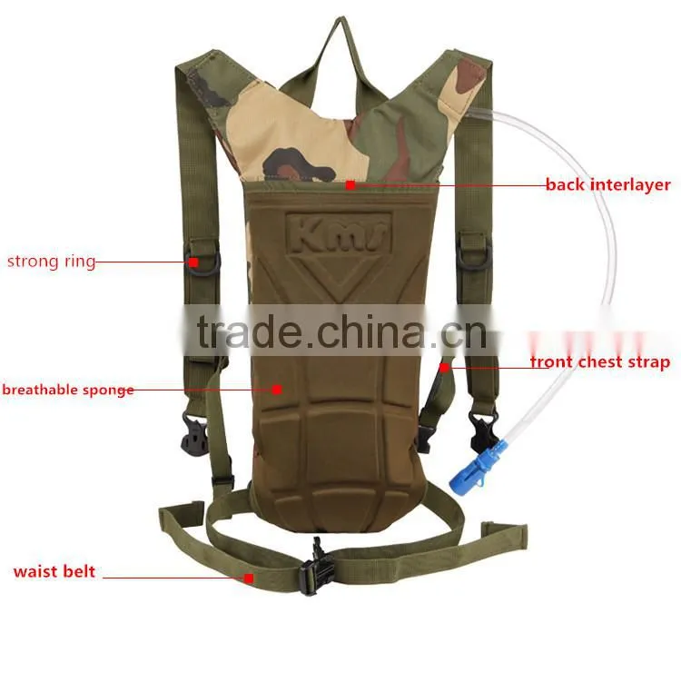 Camouflage sport riding bicycle cycling water hydration backpack with bladder bag