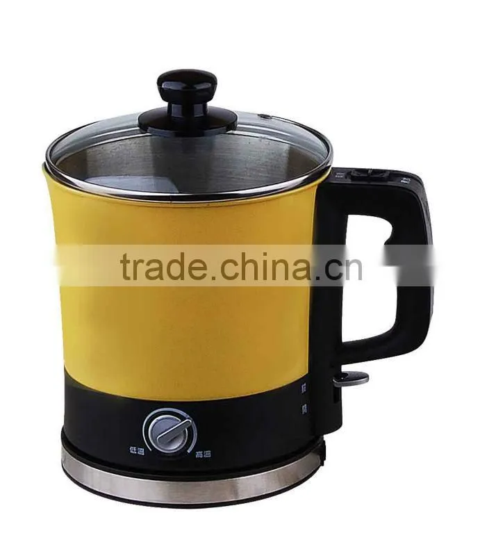 1.5L Versatile Stainless Steel Electric Noodle Cooker Water Kettle with Swivel Base
