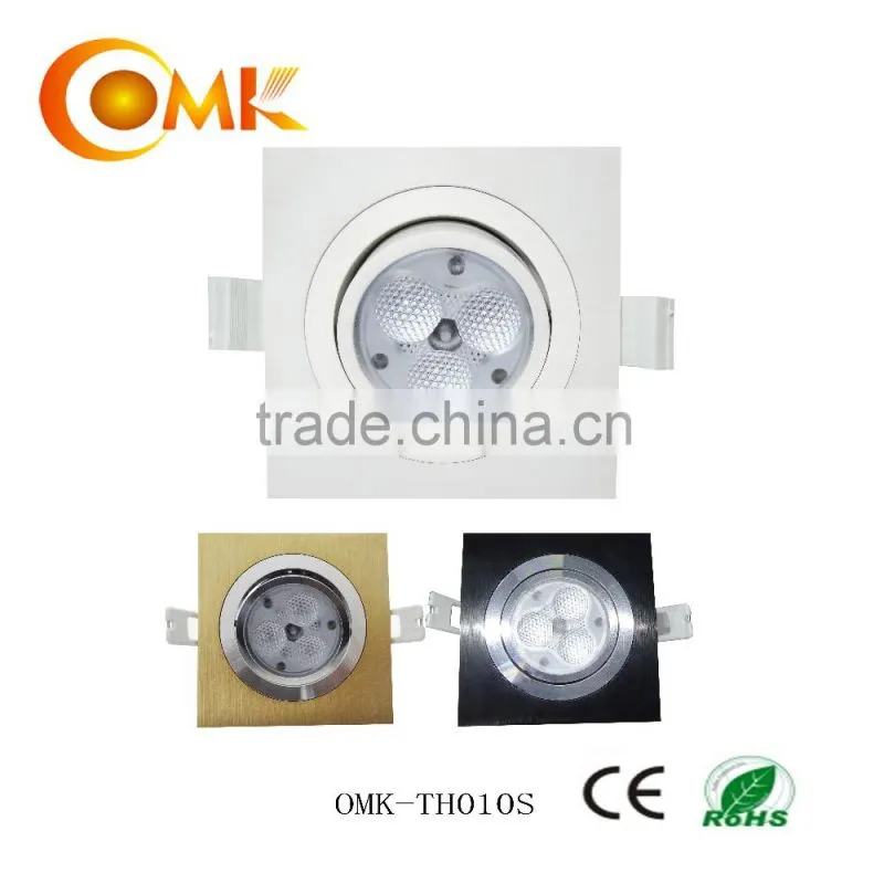aluminum heat sink led 3*3W CREE beam angle 60 degree downlight square for room lights