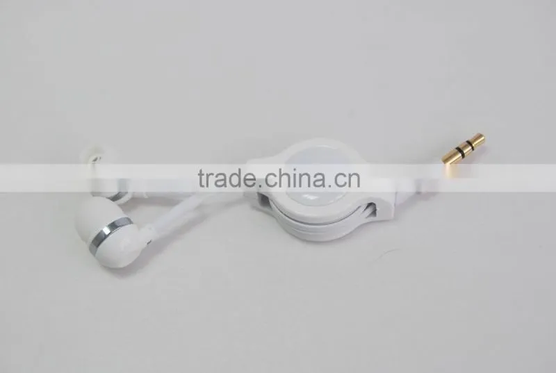 Factory Price In-ear earphone with retractable cable