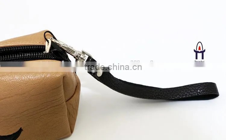 China supplier PU leather purse clutch bag handle leather bag