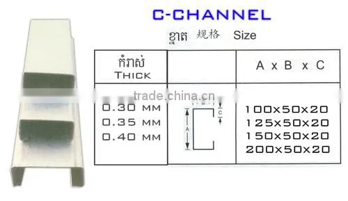 U / C / Z / W Shape Hot Rolled Steel Channel