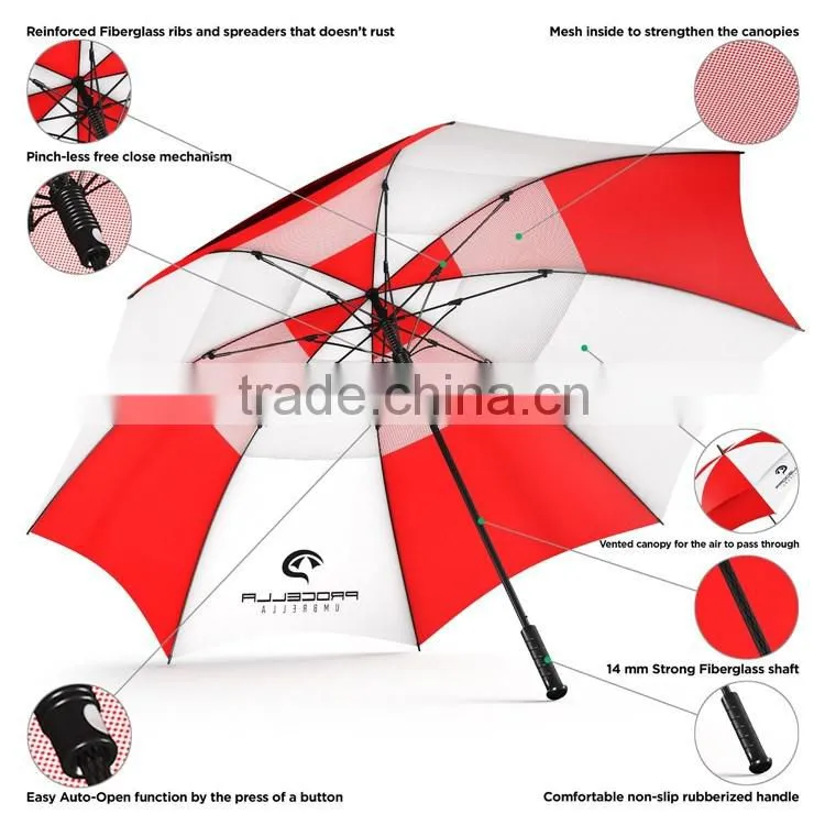 Golf men two layer big canopy umbrella