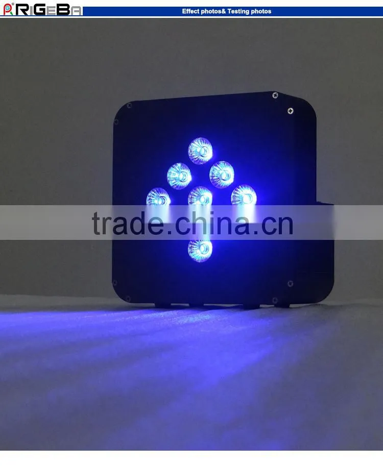 2015 Built-in Li-ion battery & wireless super slim 9*10W RGBWA 5 IN 1 led Mini flat par can stage par light
