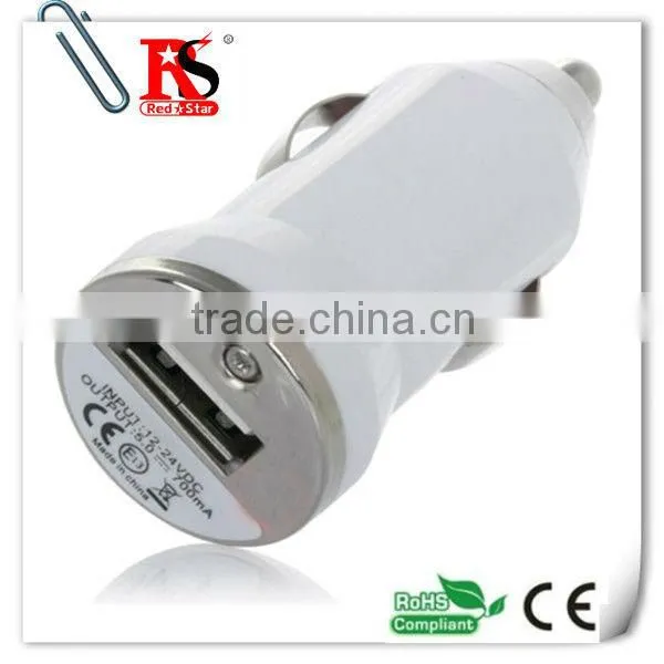 Hot Worldwide Mini Universal Dual USB Port Car Charger For Iphone4/5/PDA