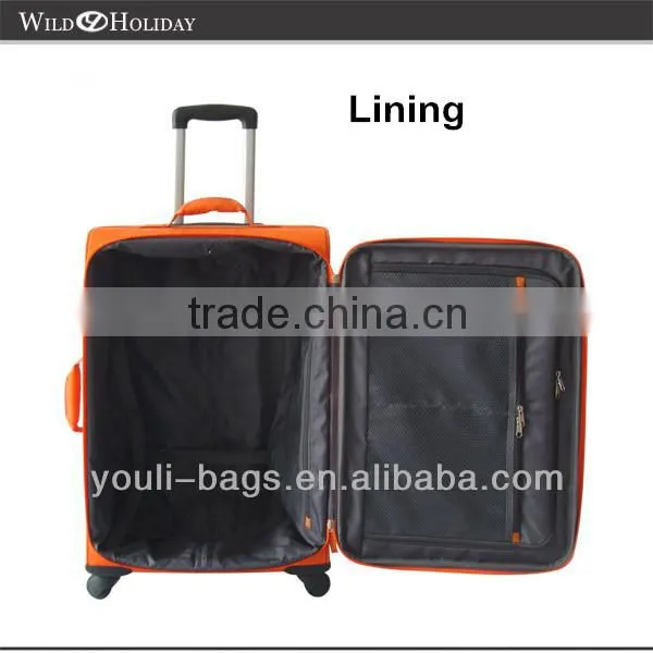 2014 New design waterproof fabric travel luggage