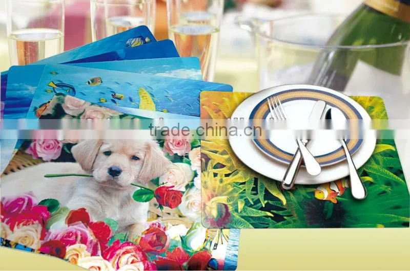 Custom lenticular plastic 3d placemats