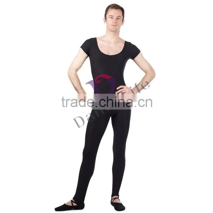 A2627Short Sleeve Unitard For hot sell unitards wholesale men ballet dance unitards for men gymnastic unitards