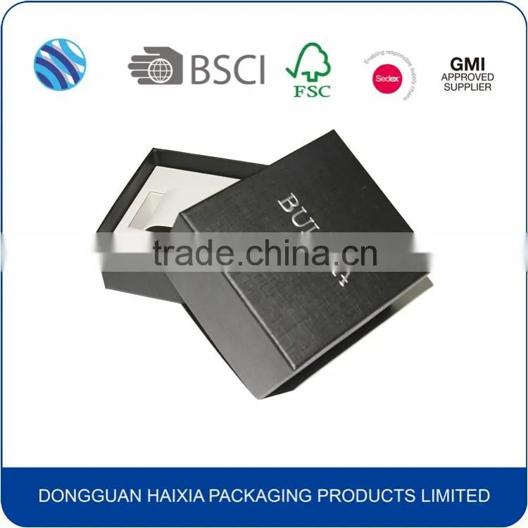 Black texture grain paper watch gift box