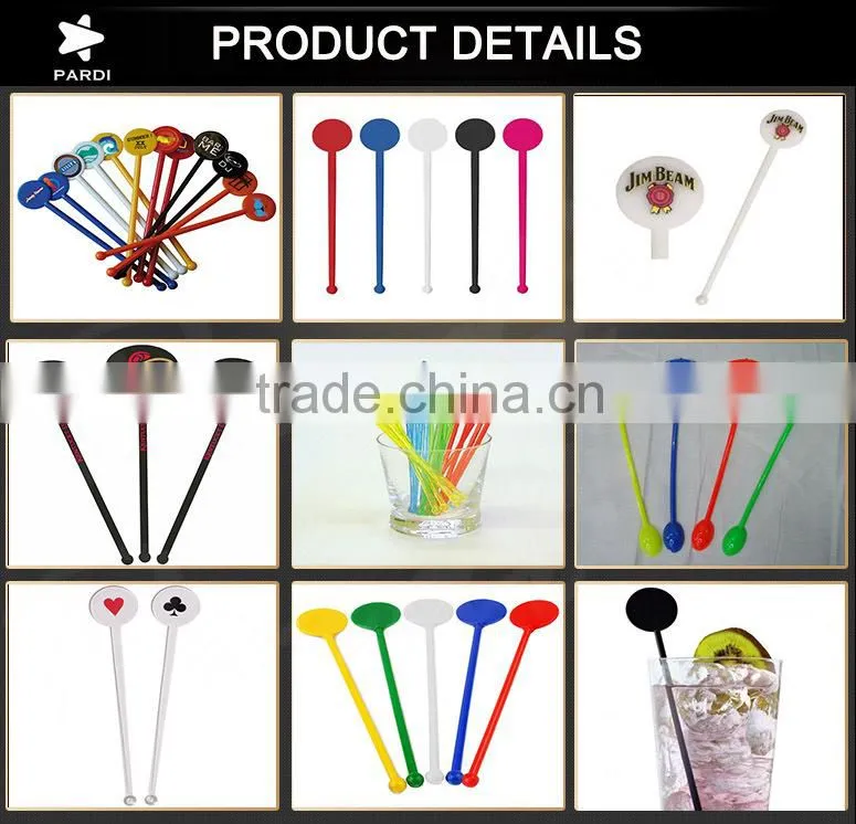 Dink sponser promo plastic stirrers cocktail swizzle sticks