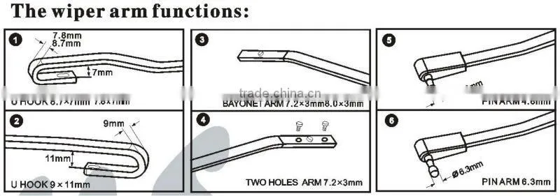 T550 Car Accessories Stainless Steel Windshield Wiper Blade