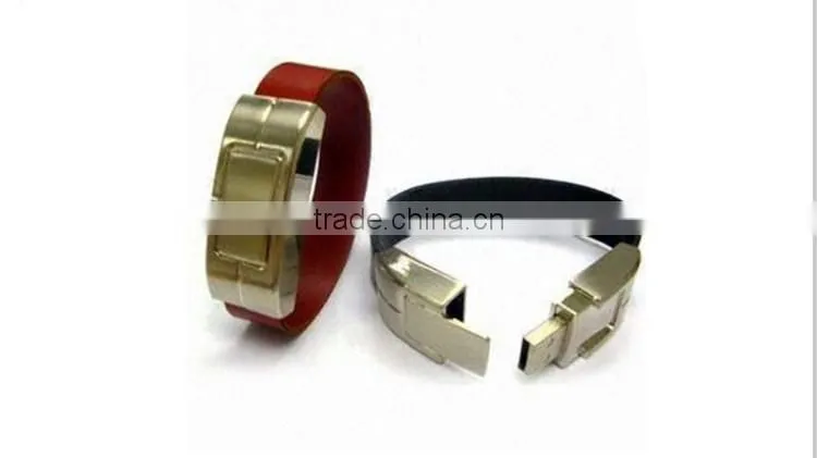 2016 cable bracelet leather usb flash drive 1gb