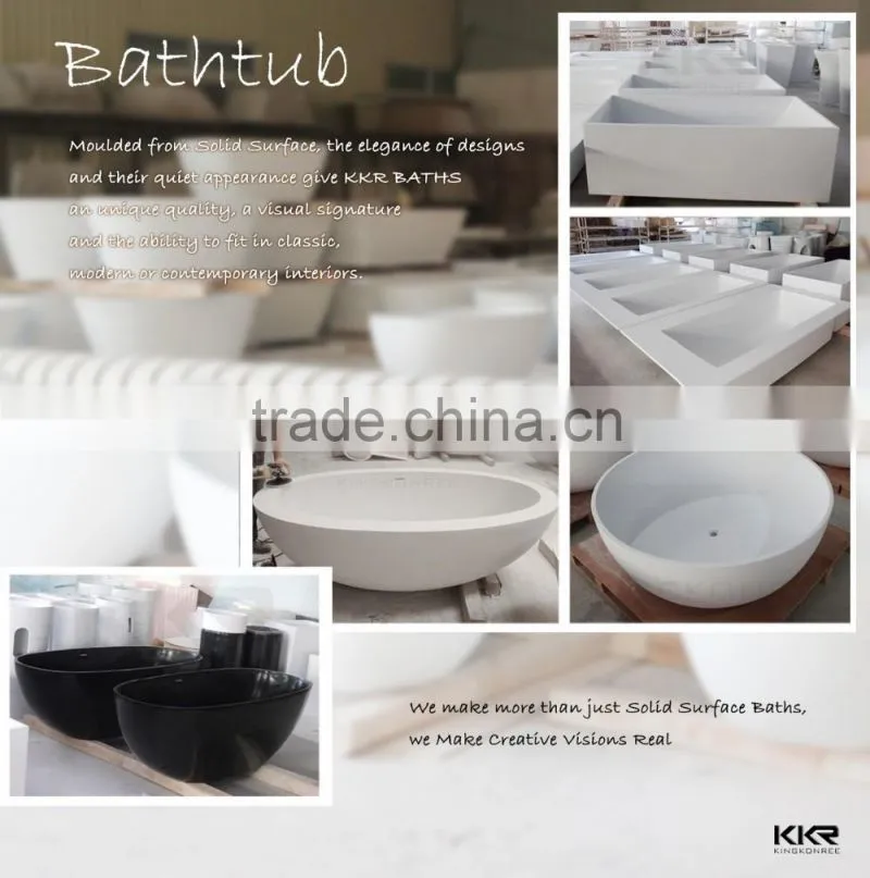 Kingkonree Modern Design Round Big Soaking Freestanding BathTub