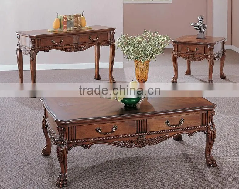 CF30050 High Quality Italian Carved Coffee End Sofa Table & High Quality Italian Furniture & claw legs furniture