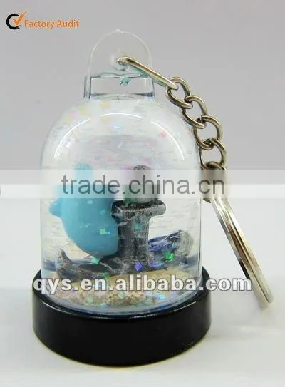 Cute Dolphin Acrylic Liquid Key Chain