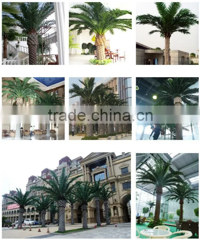 2016 new artificial palm tree fiberglass artificial date palm tree